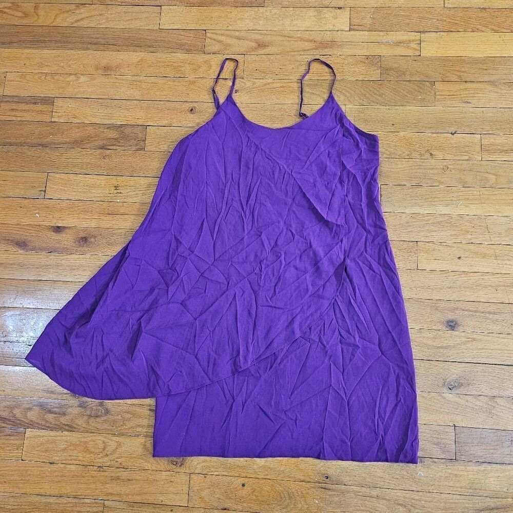 Alice and Olivia Purple Silk Slip Dress Small